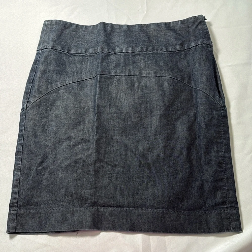 GAP Women's Size 12 Skirt Denim Dark Wash Stretch Straight Vintage Y2K Side Zip‎ - Picture 2 of 9
